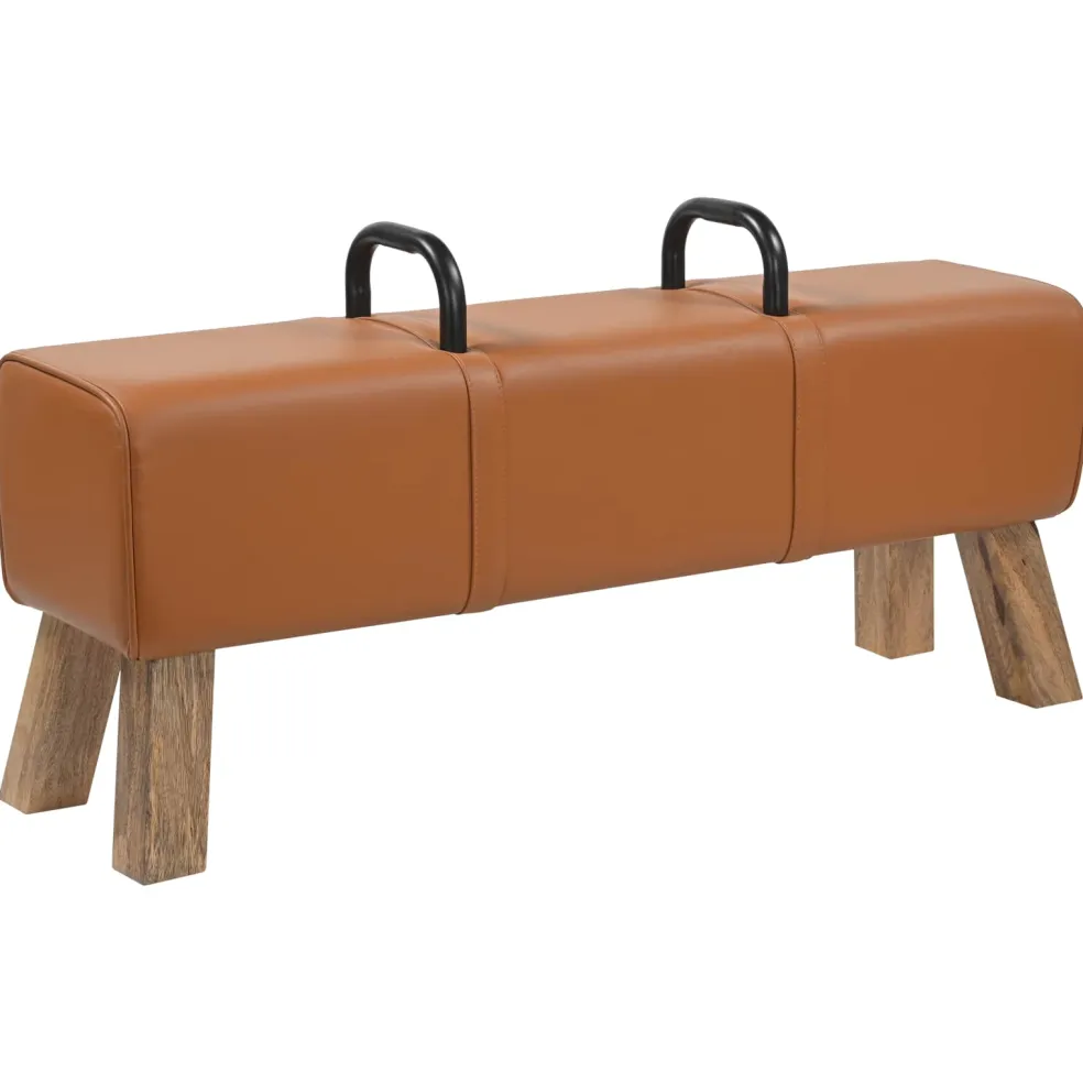 vidaXL Bank Bruin 110 x 30 x 45 cm Echt leer