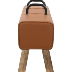 vidaXL Bank Bruin 110 x 30 x 45 cm Echt leer