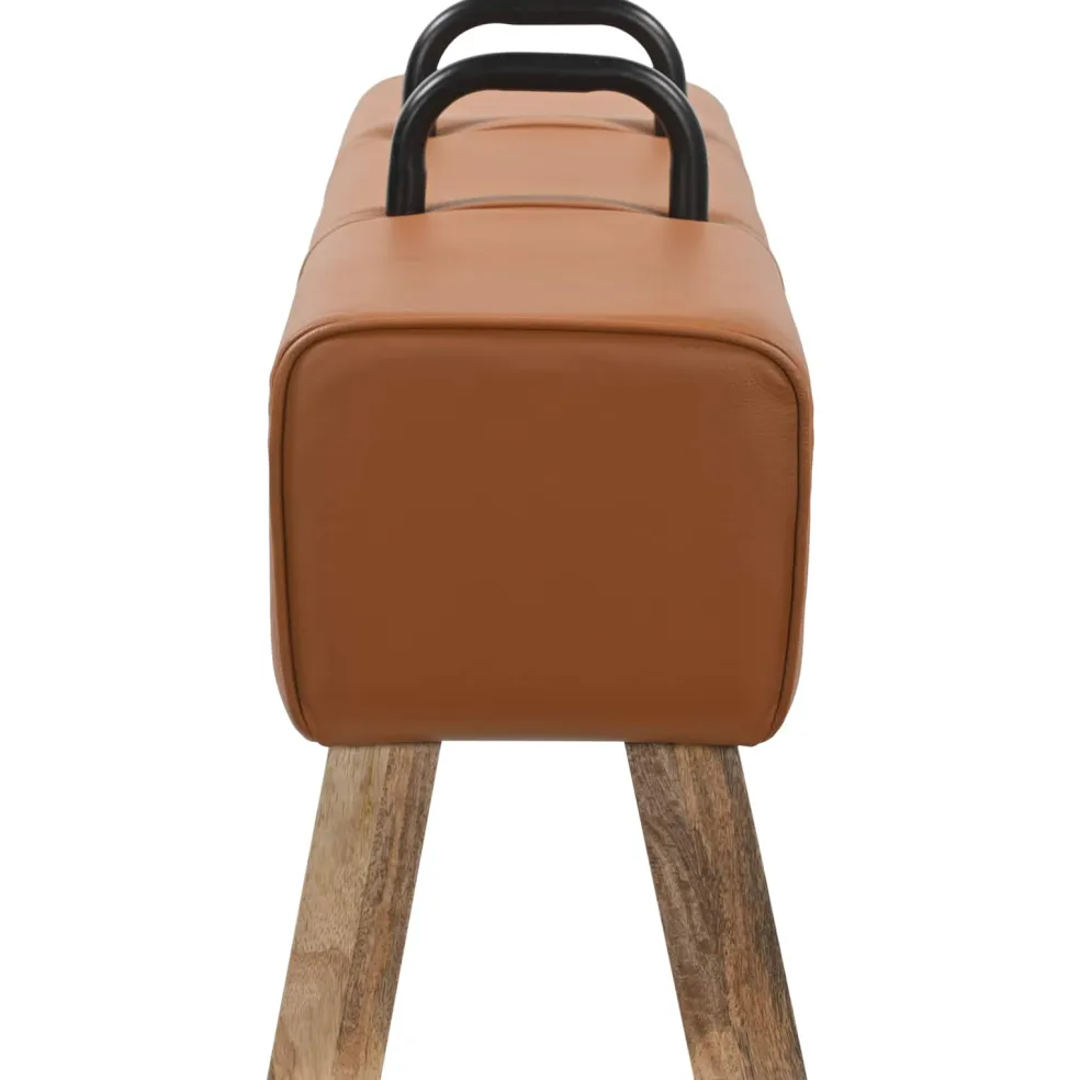 vidaXL Bank Bruin 110 x 30 x 45 cm Echt leer