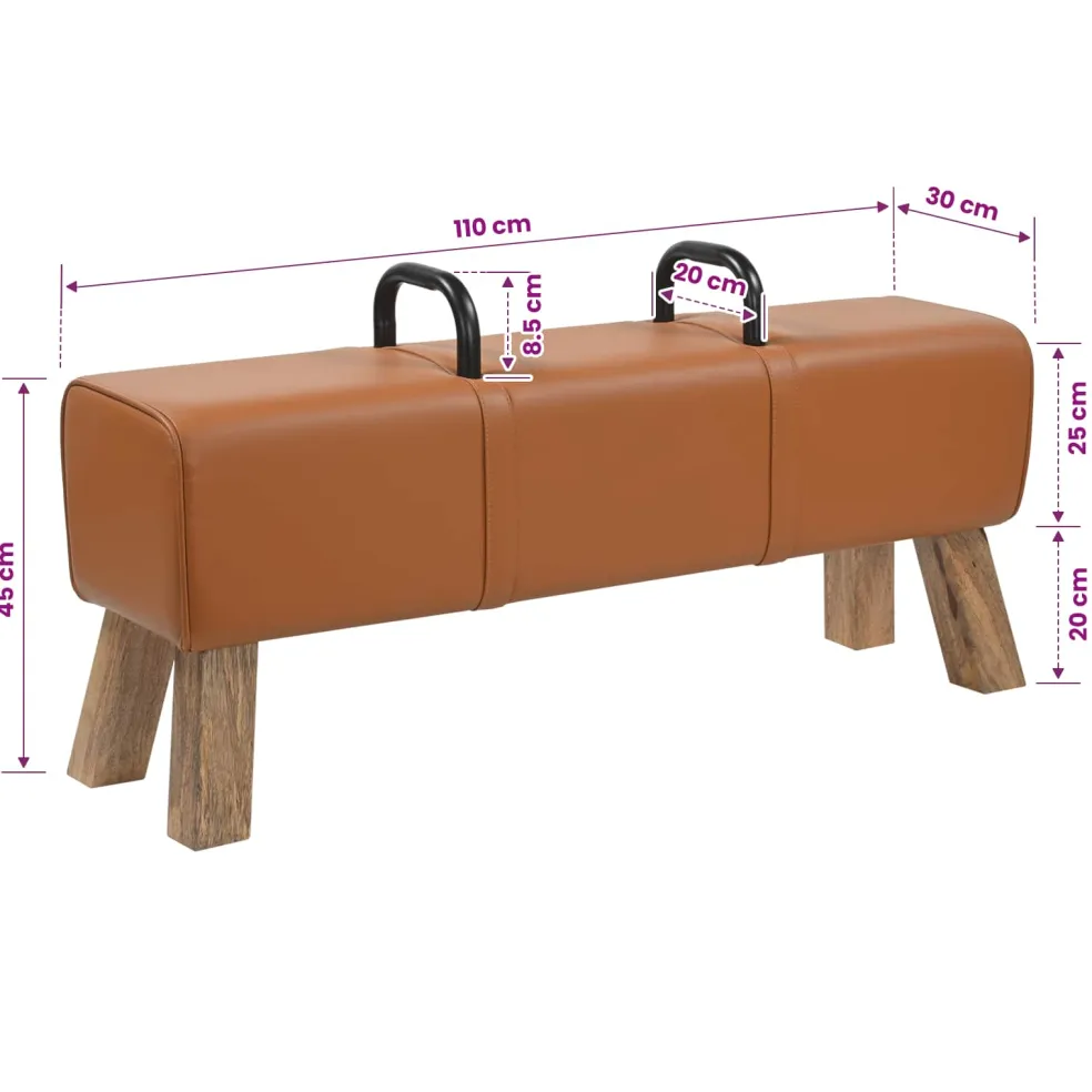 vidaXL Bank Bruin 110 x 30 x 45 cm Echt leer