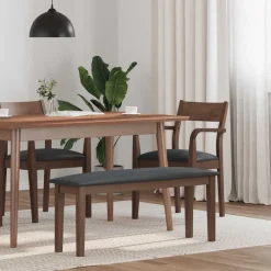 vidaXL Bank 110 cm massief hout rubber bruin