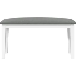 vidaXL Bank 90 cm massief hout rubber wit