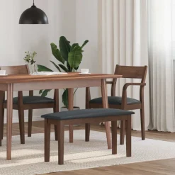 vidaXL Bank 90 cm massief hout rubber bruin