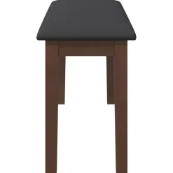 vidaXL Bank 90 cm massief hout rubber bruin