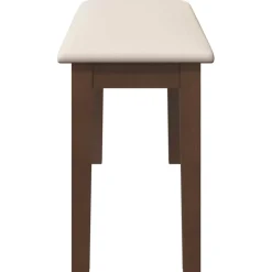 vidaXL Bank 90 cm massief hout rubber bruin