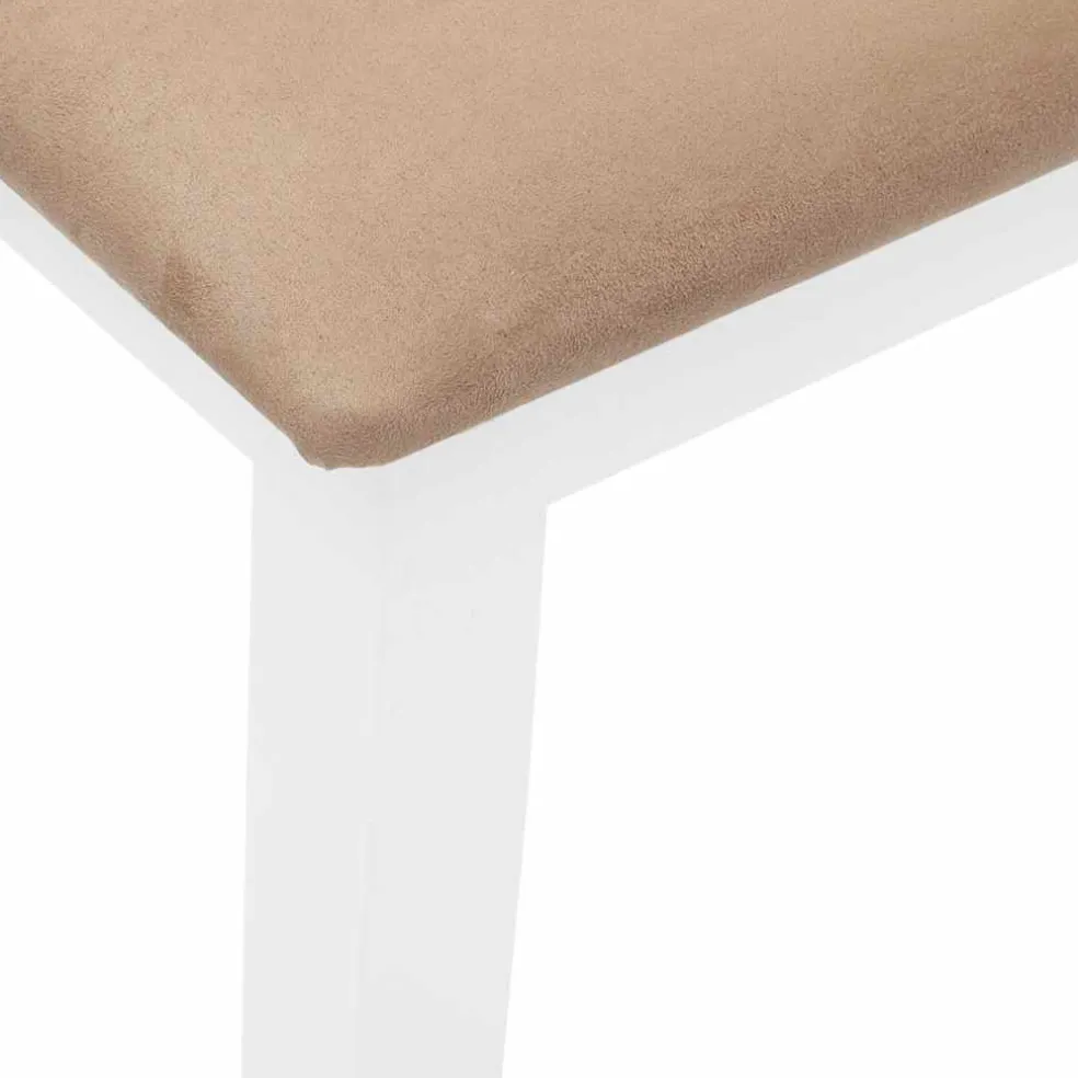 vidaXL Bank 90 cm massief hout rubber wit