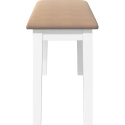 vidaXL Bank 90 cm massief hout rubber wit