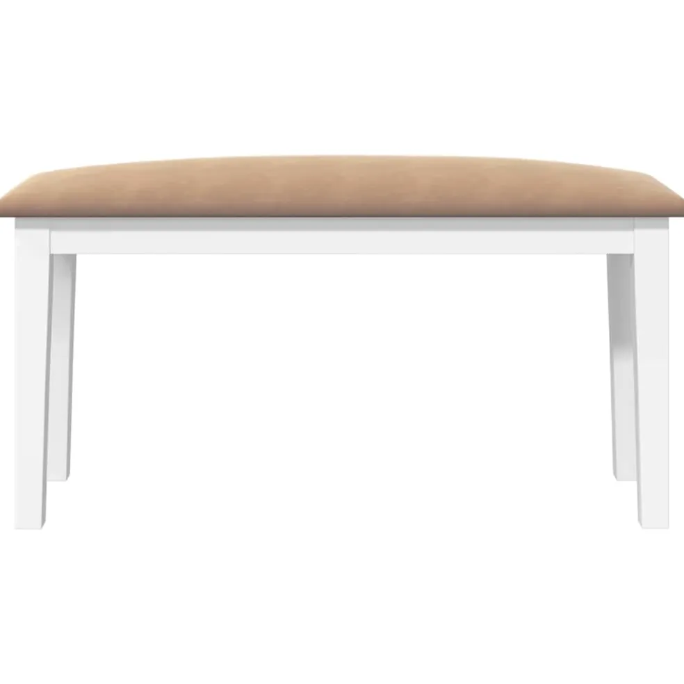 vidaXL Bank 90 cm massief hout rubber wit