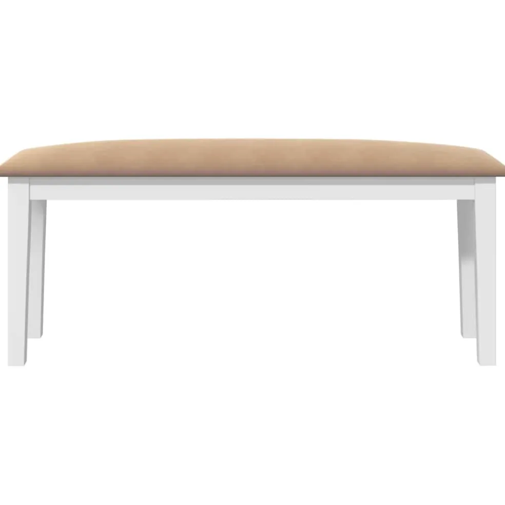 vidaXL Bank 110 cm massief hout wit rubber