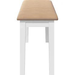 vidaXL Bank 110 cm massief hout wit rubber