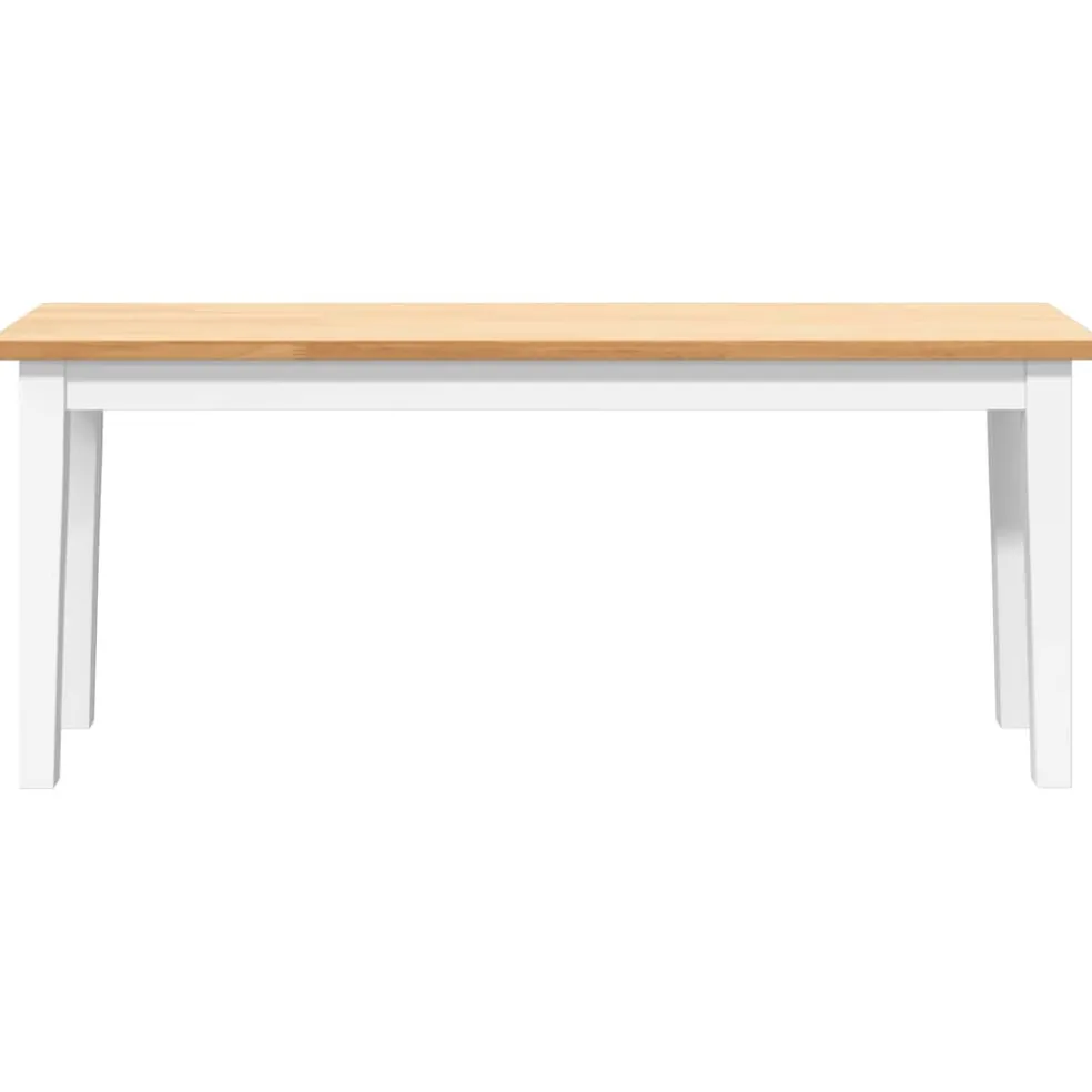 vidaXL Bank 110 cm massief hout wit rubber