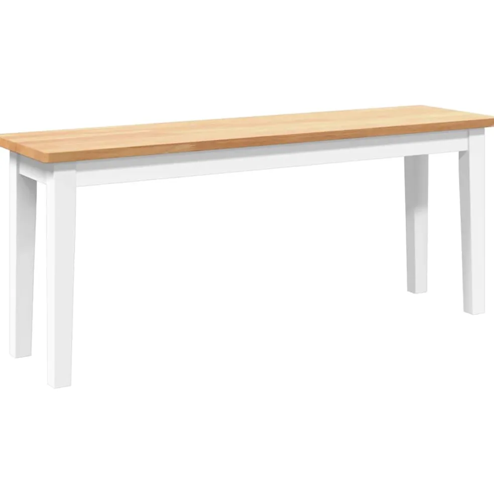 vidaXL Bank 110 cm massief hout wit rubber