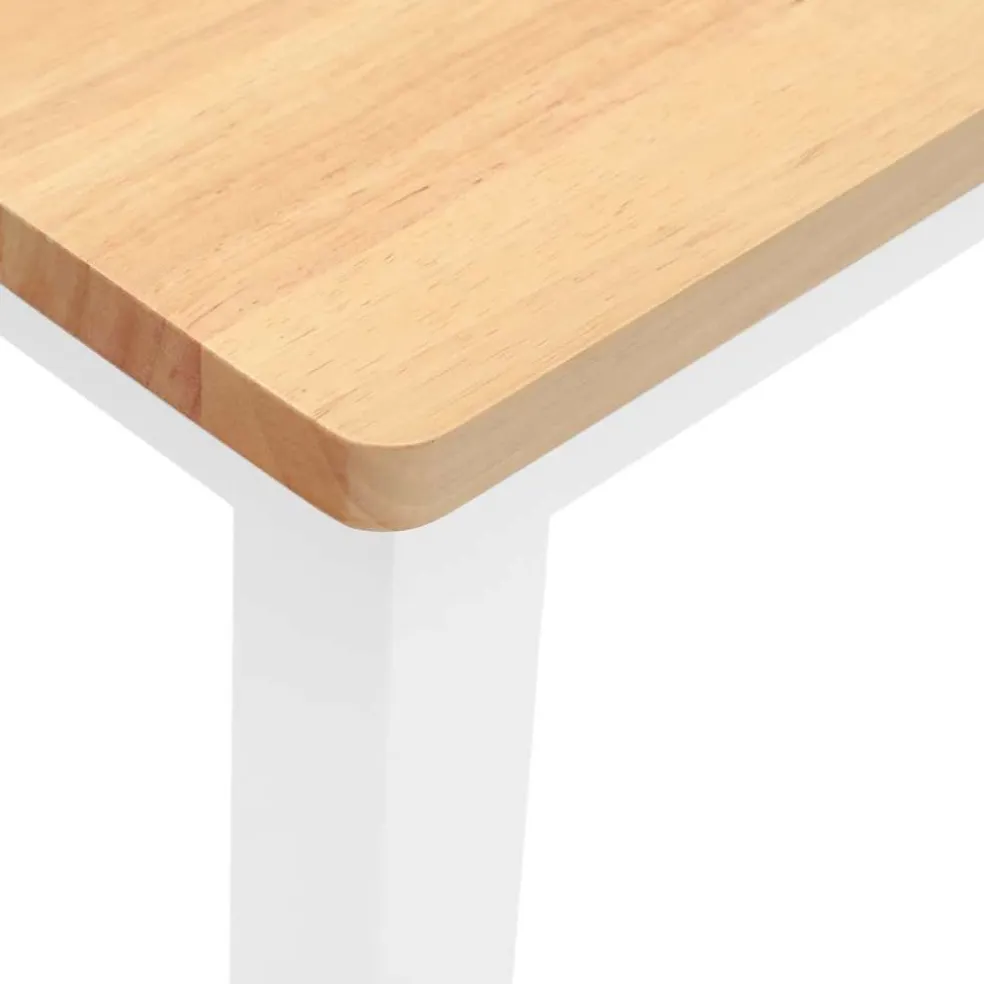 vidaXL Bank 110 cm massief hout wit rubber