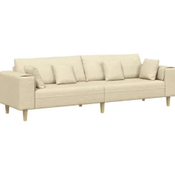 vidaXL Bank Crème 250 x 77 x 76 cm Stof