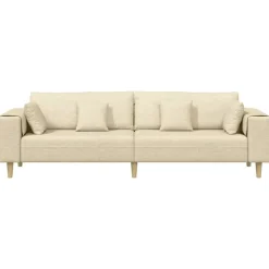 vidaXL Bank Crème 250 x 77 x 76 cm Stof