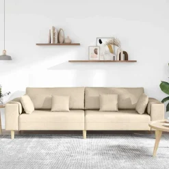 vidaXL Bank Crème 250 x 77 x 76 cm Stof