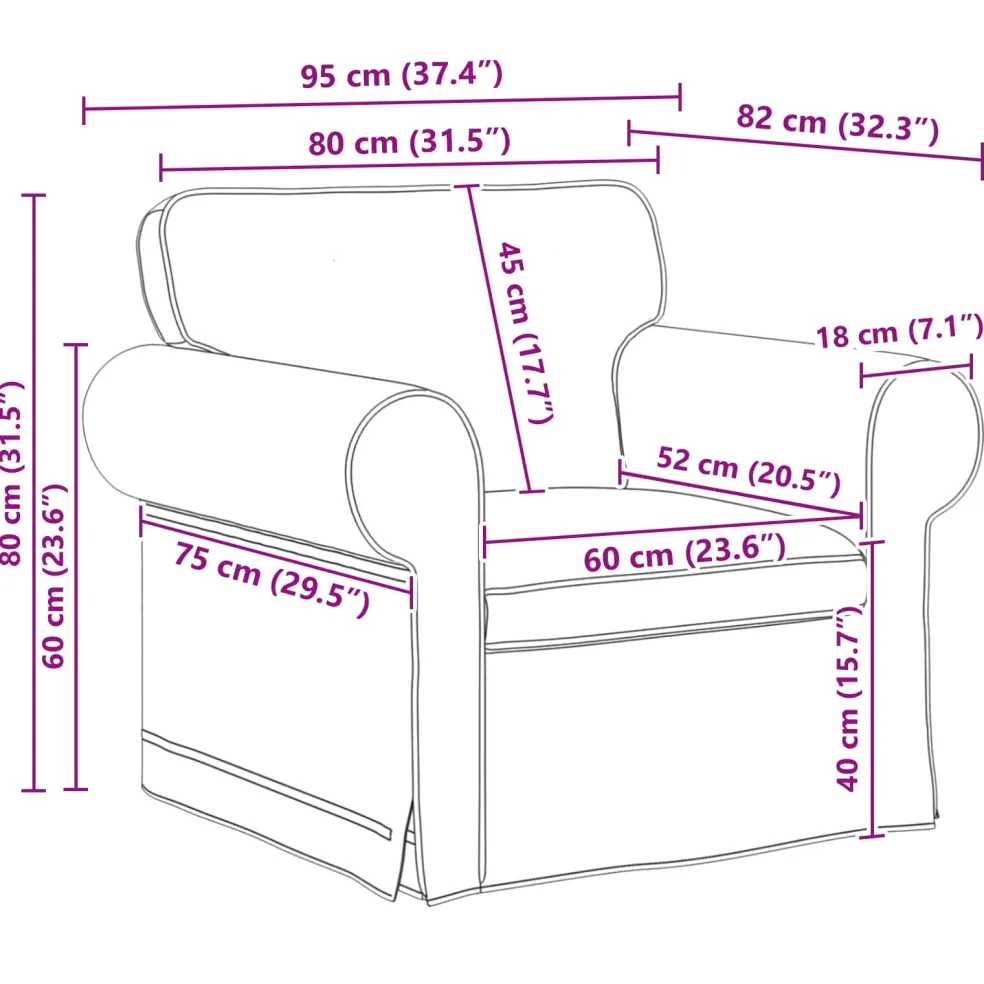 vidaXL Bank Donkergrijs 95 x 82 x 80 cm Stof