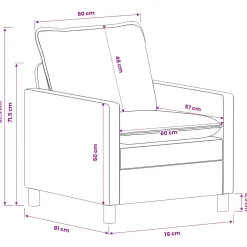 vidaXL Bank Donkergrijs 76 x 81 x 87,5 cm Polyester