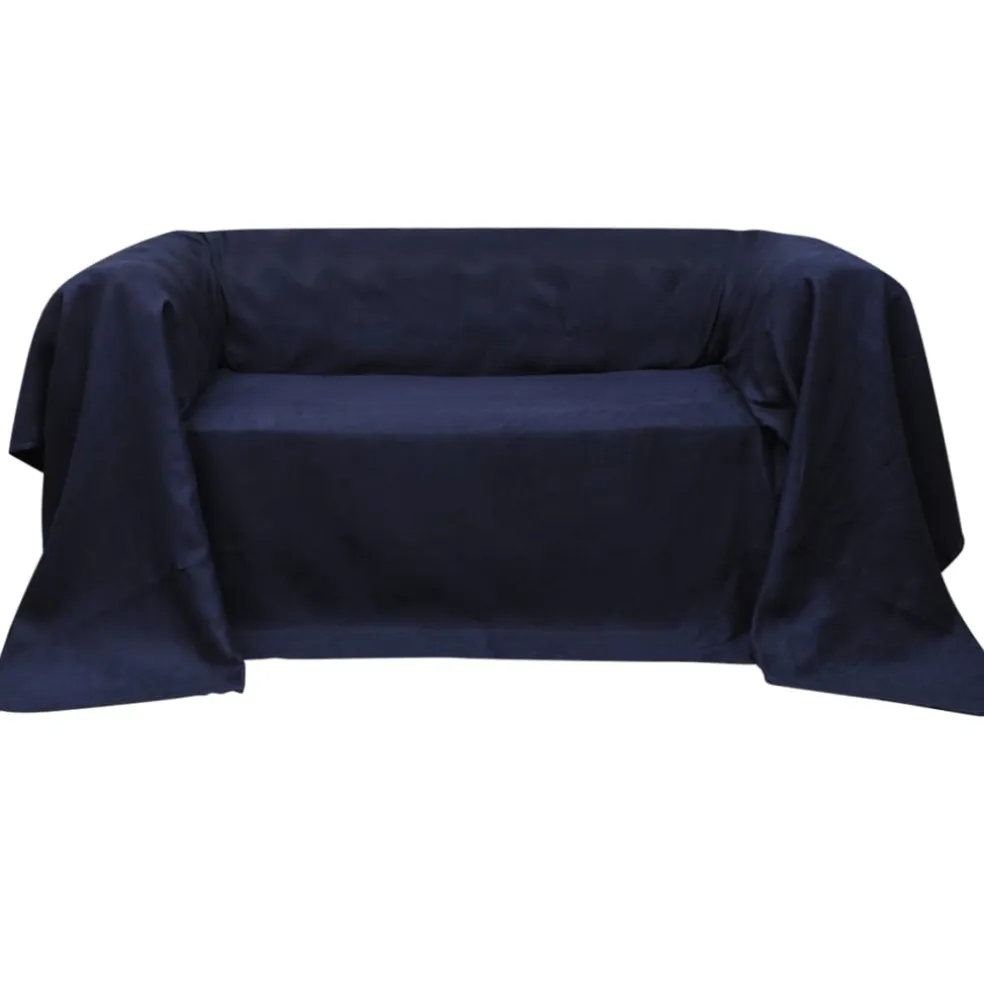 vidaXL Bankhoes microsuede marineblauw 140 x 210 cm