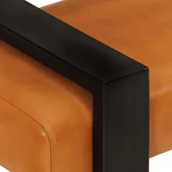 vidaXL Bankje 110 cm echt geitenleer zwart en bruin