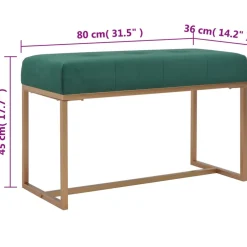 vidaXL Bankje 80 cm fluweel groen