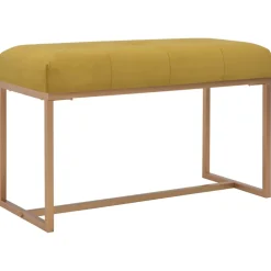 vidaXL Bankje 80 cm fluweel mosterdkleurig