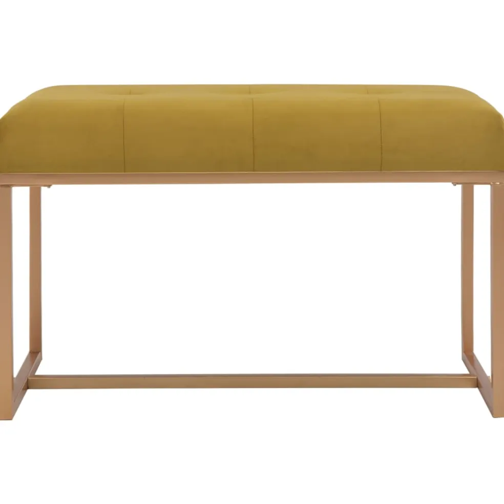 vidaXL Bankje 80 cm fluweel mosterdkleurig