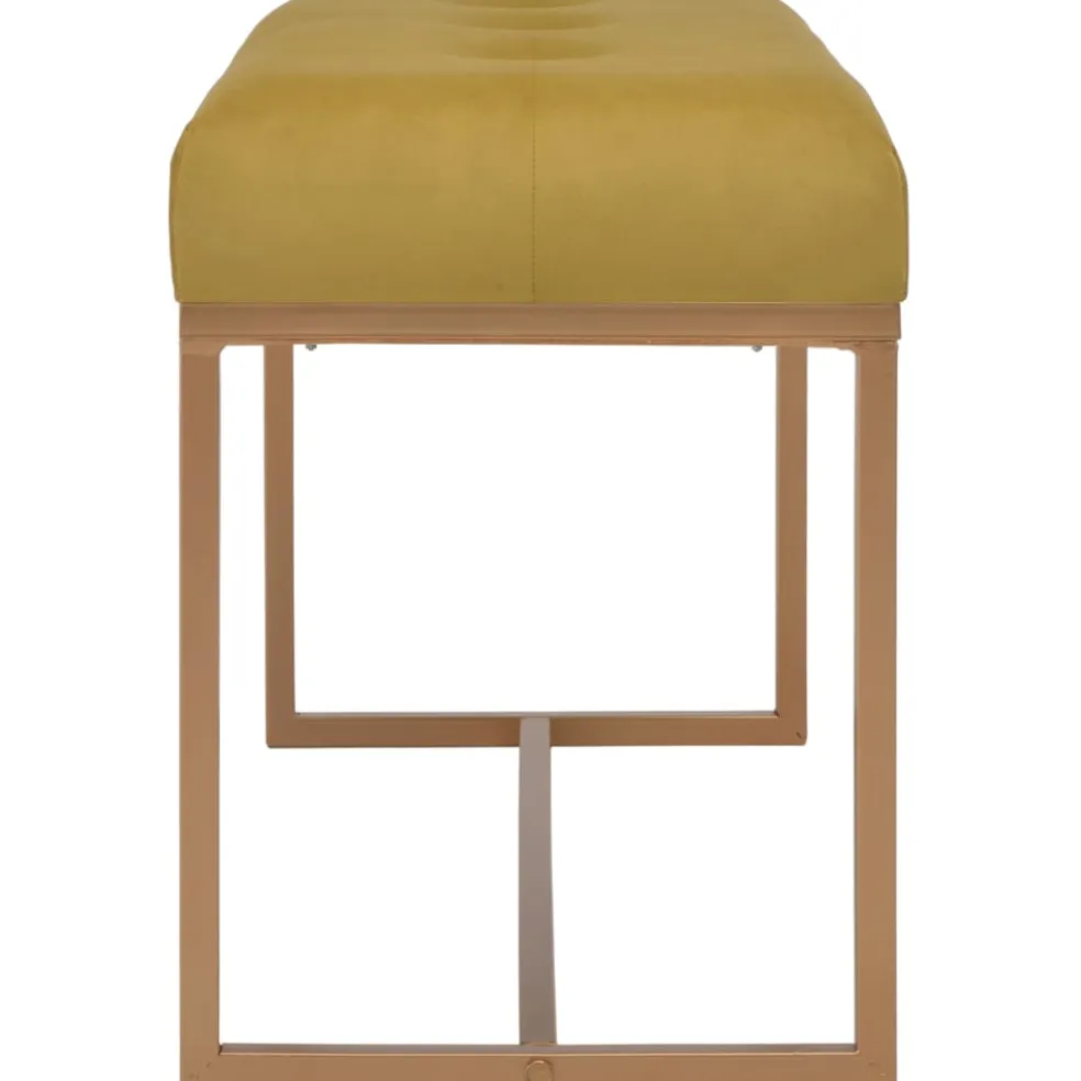 vidaXL Bankje 80 cm fluweel mosterdkleurig
