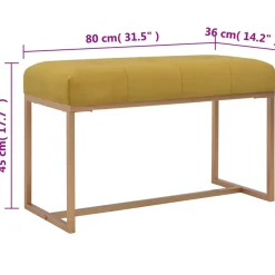 vidaXL Bankje 80 cm fluweel mosterdkleurig