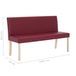 vidaXL Bankje 139,5 cm kunstleer wijnrood