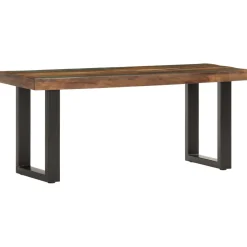 vidaXL Bankje 110 cm massief gerecycled hout en staal