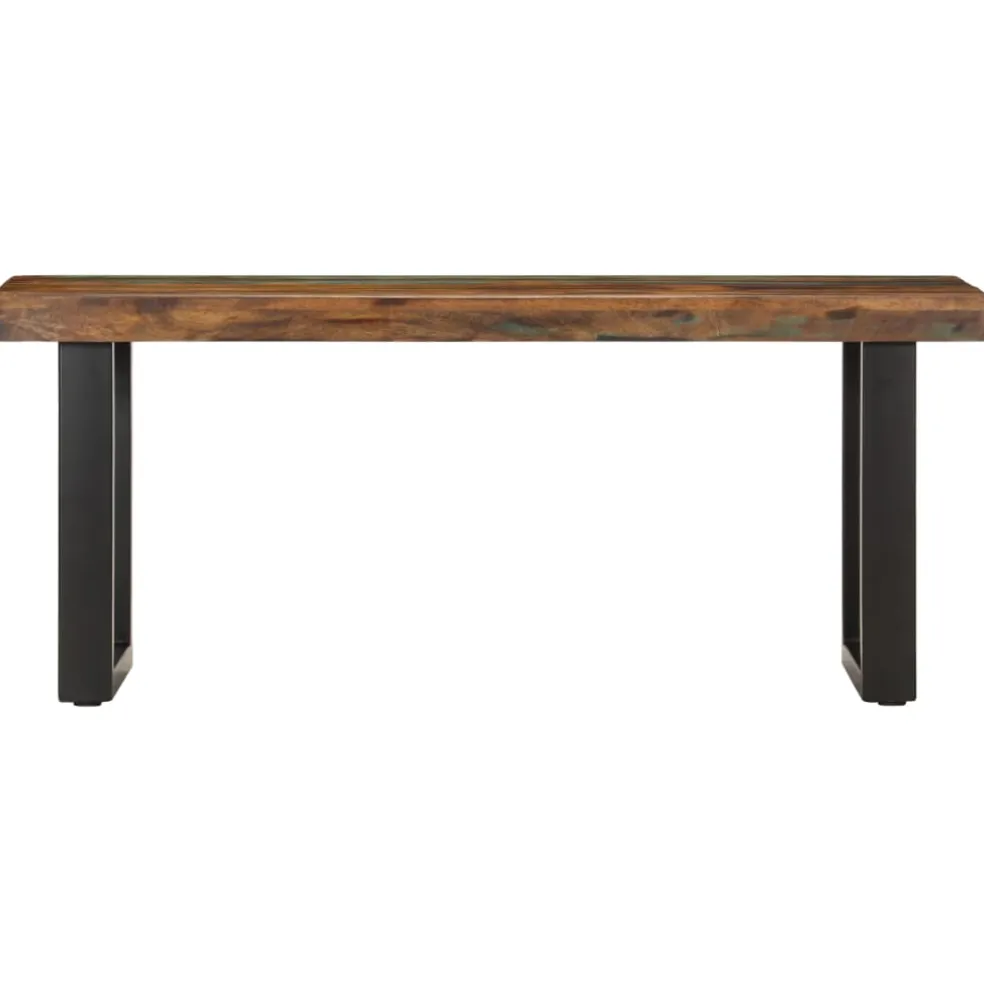 vidaXL Bankje 110 cm massief gerecycled hout en staal
