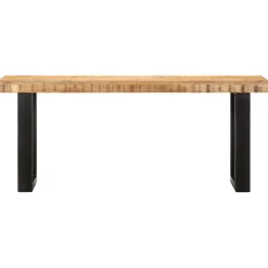 vidaXL Bankje 110 cm massief ruw mangohout en staal