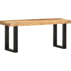 vidaXL Bankje 110 cm massief ruw mangohout en staal