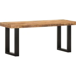 vidaXL Bankje 110 cm massief ruw mangohout en staal