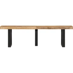 vidaXL Bankje 160 cm massief ruw mangohout en staal