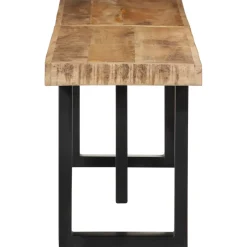 vidaXL Bankje 160 cm massief ruw mangohout en staal