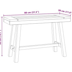 vidaXL Bankje 80 cm massief teakhout