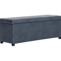 vidaXL Bankje met opbergvak 116 cm kunstsuède grijs