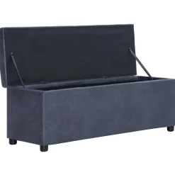 vidaXL Bankje met opbergvak 116 cm kunstsuède grijs