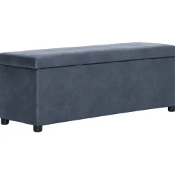 vidaXL Bankje met opbergvak 116 cm kunstsuède grijs