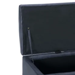 vidaXL Bankje met opbergvak 116 cm kunstsuède grijs