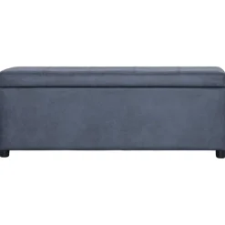 vidaXL Bankje met opbergvak 116 cm kunstsuède grijs
