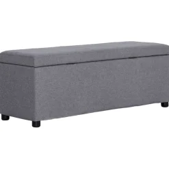 vidaXL Bankje met opbergvak 116 cm polyester lichtgrijs
