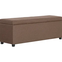 vidaXL Bankje met opbergvak 116 cm polyester bruin