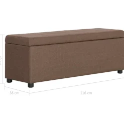 vidaXL Bankje met opbergvak 116 cm polyester bruin