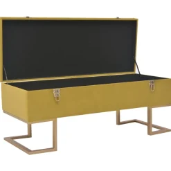 vidaXL Bankje met opbergvak 105 cm fluweel mosterdkleurig