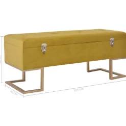 vidaXL Bankje met opbergvak 105 cm fluweel mosterdkleurig