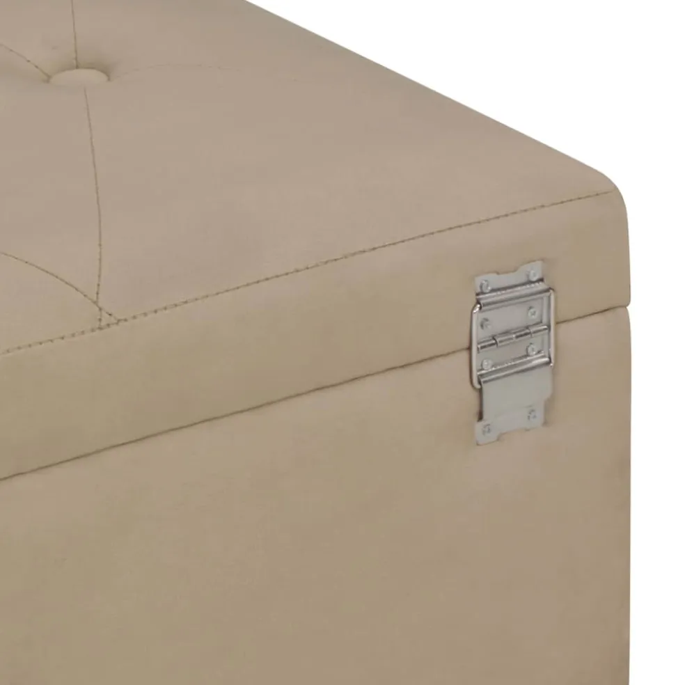 vidaXL Bankje met opbergvak 105 cm fluweel beige