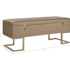 vidaXL Bankje met opbergvak 105 cm fluweel beige
